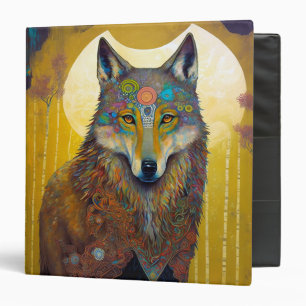Boho Wolf Surreal Wildlife Art Binder