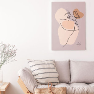 Boho Woman Line Art, Poster des tons terre