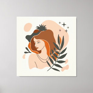 Boho Woman Stars Canvas Print