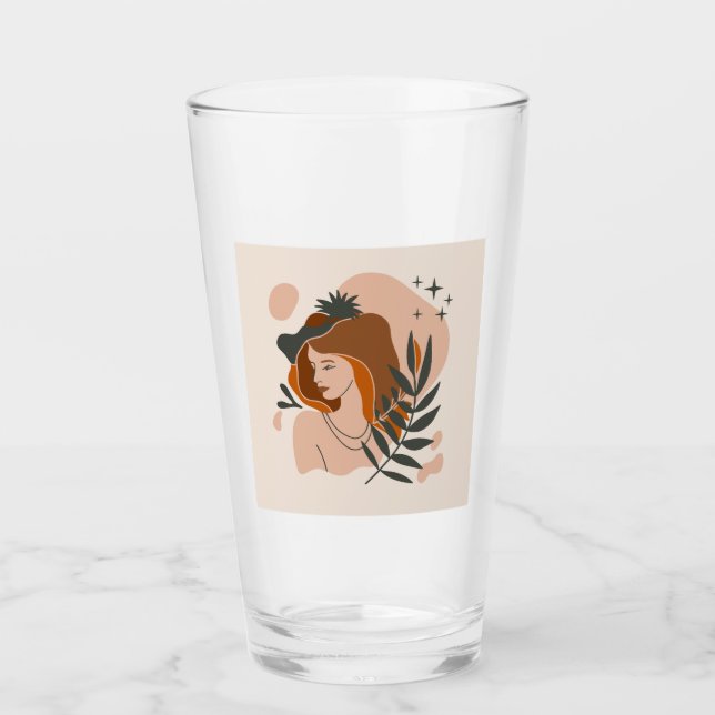Boho Woman Stars Glass (Front)