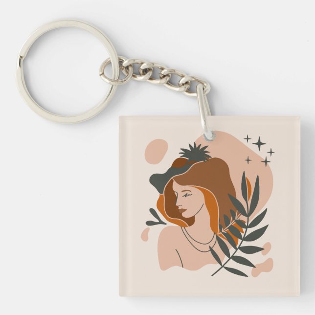 Boho Woman Stars Keychain (Front)