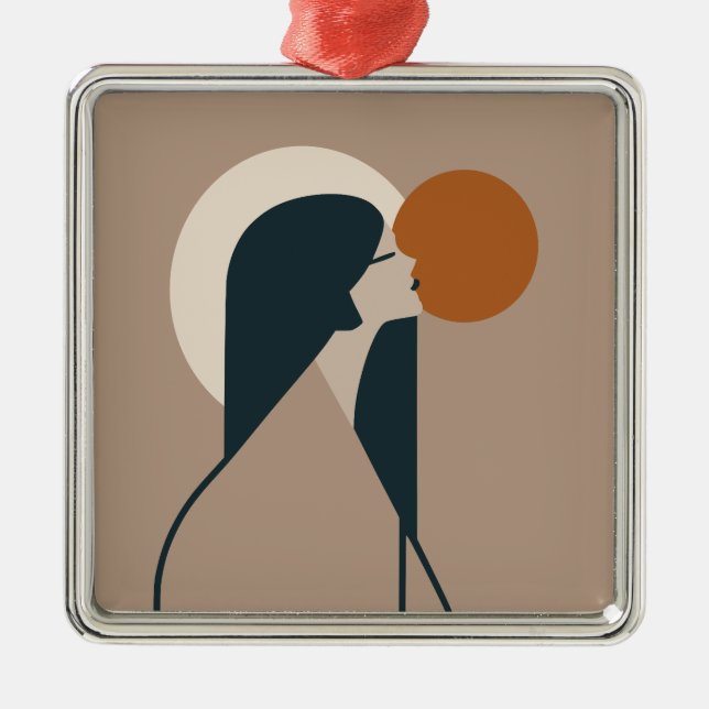 Boho Woman Sun Metal Ornament (Front)