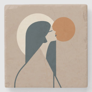 Boho Woman Sun Stone Coaster