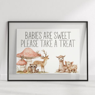 Boho Woodland Animals Baby Shower Favour Sign