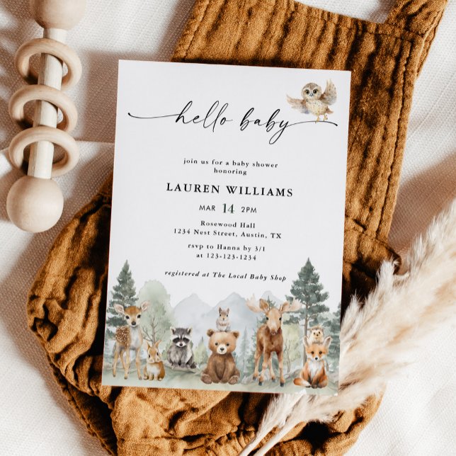Boho Woodland Animals Baby Shower Invitation (Creator Uploaded)