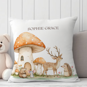 Boho Woodland Animals Baby Throw Pillow