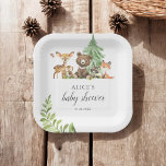Boho Woodland Animals Rustic Baby Shower Paper Plate<br><div class="desc">Cute little woodland animals featuring bear,  deer,  fox,  raccoon,  owl and butterfly.</div>