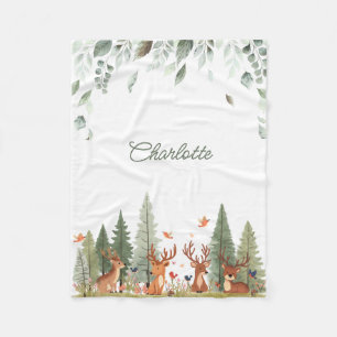Boho Woodland Baby Blanket Deer Forest Nursery