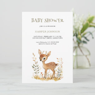 Boho Woodland Baby shower animal Invitation
