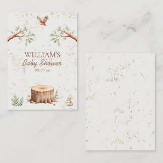 Boho Woodland Baby Shower Backdrop Personalized Business Card