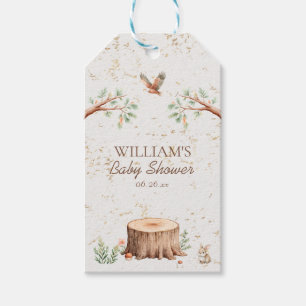 Boho Woodland Baby Shower Backdrop Personalized Gift Tags