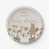 Boho Woodland Baby Shower Paper Plates (Front)
