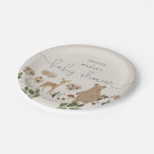 Boho Woodland Baby Shower Paper Plates (Angled)