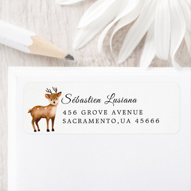 Boho Woodland  Baby Shower Return Address (Insitu)