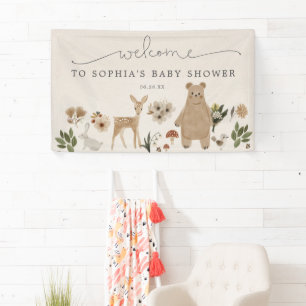 Boho Woodland Baby Shower Welcome Banner