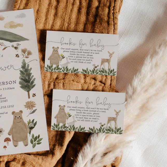 Boho Woodland Books for Baby Shower Card (Creator Uploaded)