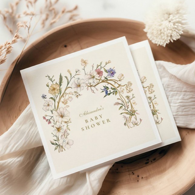 Boho Woodland Fern Baby Shower Napkin (Creator Uploaded)