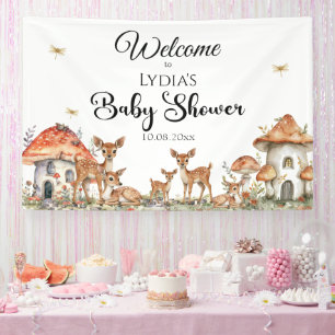 Boho Woodland Forest Animals Baby Shower Welcome Banner