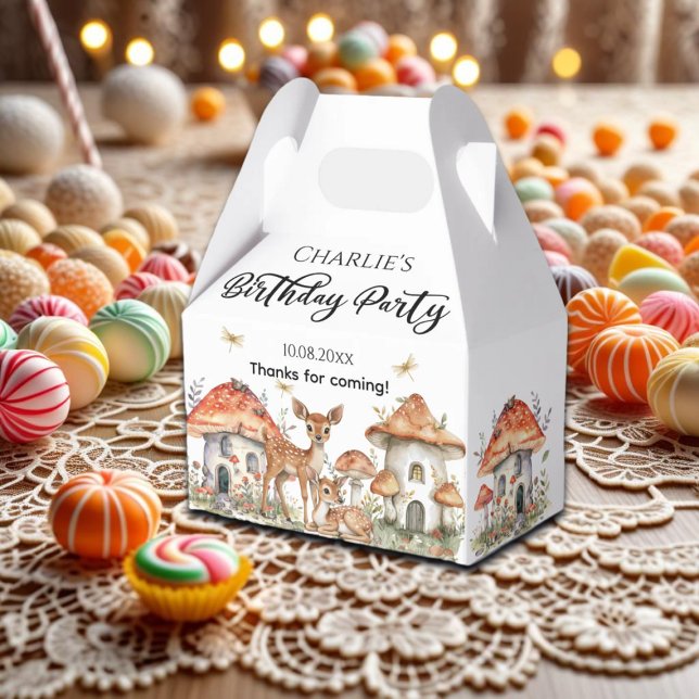 Boho Woodland Forest Animals Birthday Party Favor Box (Creator Uploaded)