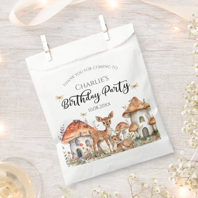 Boho Woodland Forest Animals Birthday Party Favour Bag (Clipped)