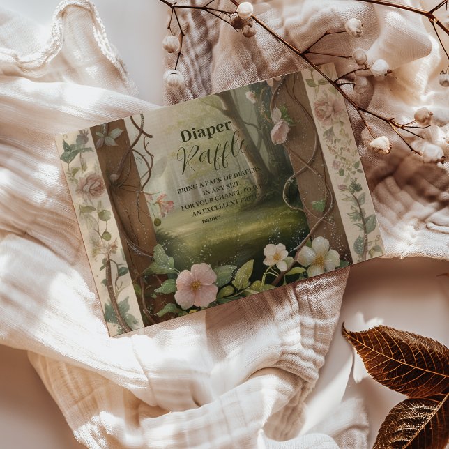 Boho Woodland Forest Raffle Diapper Enclosure Card (Creator Uploaded)