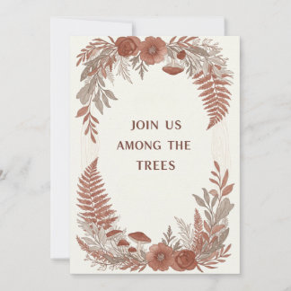 Boho Woodland Forest Wedding Invitation Card