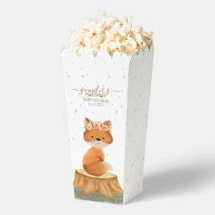 Boho Woodland Fox Baby Shower Floral Wreath Favor Box