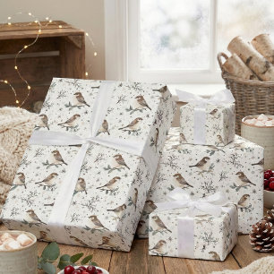 Boho Woodland Watercolor Christmas Wrapping Paper Sheet