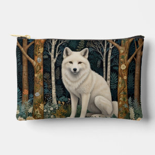 Boho woodland white fox accessory pouch