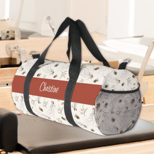Boho Woodland Winterberry Monogram Duffle Bag