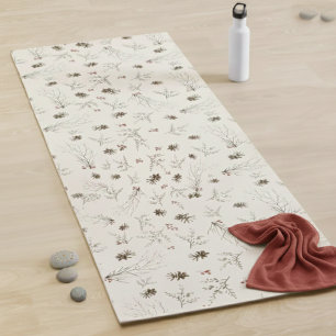 Boho Woodland Winterberry Pattern Yoga Mat