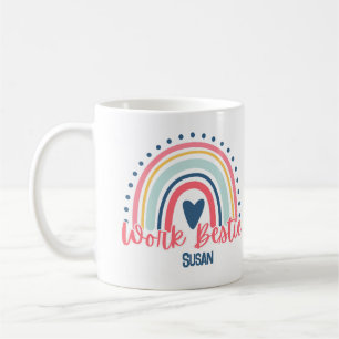Boho Work Bestie Custom Mug, Coworker Colleague  Coffee Mug
