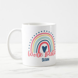 Boho Work Bestie Custom Mug, Coworker Colleague Coffee Mug