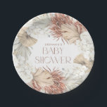 Boho Wreath Palm Leaves and Orchids Baby Shower Paper Plate<br><div class="desc">Serve up style at your baby shower with these customizable paper plates featuring a boho wreath design. Featuring a soft watercolor wreath of white orchids, palm leaves, and pampas grass. The neutral design of these customizable baby shower paper plates fits rustic, tropical, or modern themes and looks great on any...</div>
