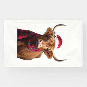 Boho Xmas Christmas Highland Cow T-Shirt (1) Banner