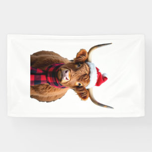 Boho Xmas Christmas Highland Cow T-Shirt (3) Banner
