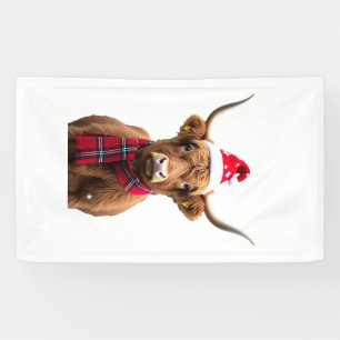 Boho Xmas Christmas Highland Cow T-Shirt (4) Banner