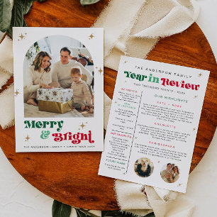 Boho Year In Review Card Family Photo Collage Arch