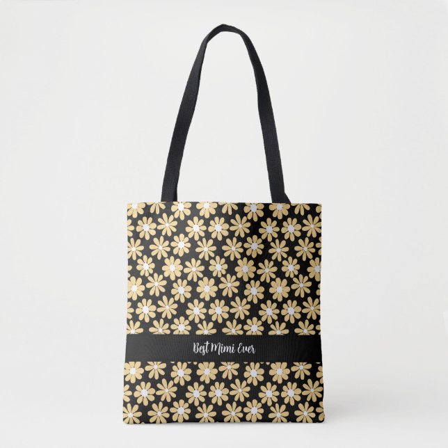 Boho Yellow Daisy Best Mimi Ever  Tote Bag (Front)