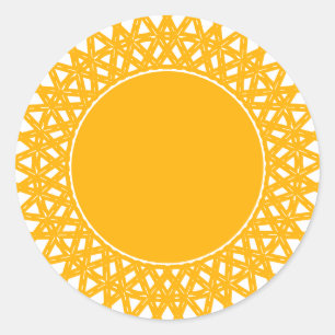 Boho yellow sun rays blank modern fun modern cute classic round sticker