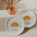 Boho Yellow Sunshine Baby Shower Paper Plate<br><div class="desc">Gender Neutral watercolor sunshine boho baby shower paper plates. Customizable!</div>