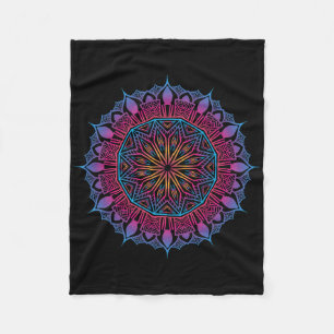 Boho Yoga Art Spiritual Meditation Sacred Geometry Fleece Blanket