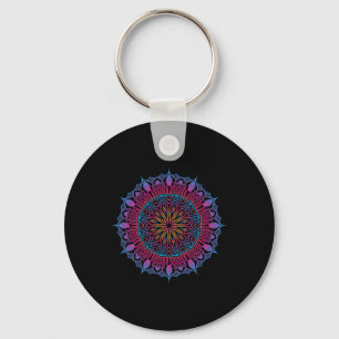 Boho Yoga Art Spiritual Meditation Sacred Geometry Keychain