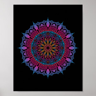 Boho Yoga Art Spiritual Meditation Sacred Geometry Poster
