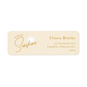 Boho You Are My Sunshine Retourner Adresse Étiquet