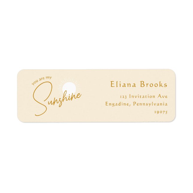 Boho You Are My Sunshine Retourner Adresse Étiquet (Devant)