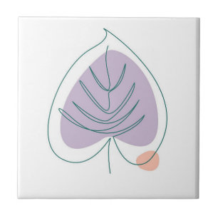 Boho Zen Little Lilac Leaf Tile