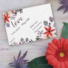 BohoRed Pink Lavender Lilac Floral Invitation RSVP