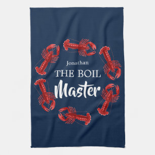 Boil Master Crawfish Dark Blue Custom Funny Kitchen Towel