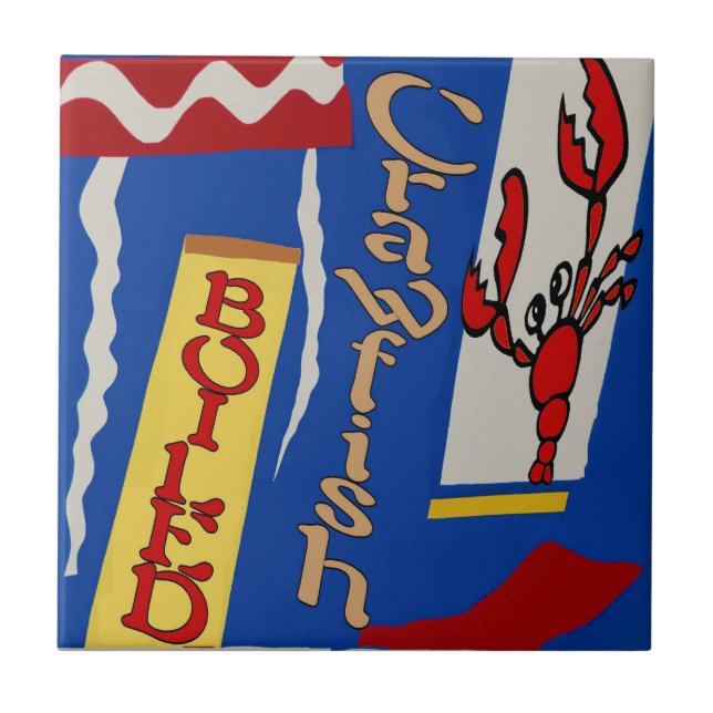 Boiled Crawfish Abstract Design Tile (Front)